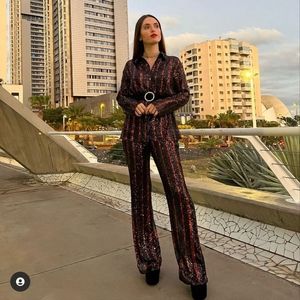 Zara Sequin Flare trousers